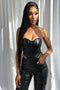 Noir Vegan Leather PU Bustier Corset Top EDGE