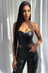Noir Vegan Leather PU Bustier Corset Top EDGE