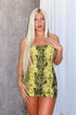 Bad Girl Burnout Pattern Back Strappy Mini Dress Dress EDGE Small Yellow