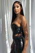 Noir Vegan Leather PU Bustier Corset Top EDGE