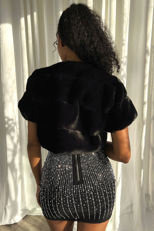 Lavish Faux Fur Cropped Cover Up Outerwear EDGE