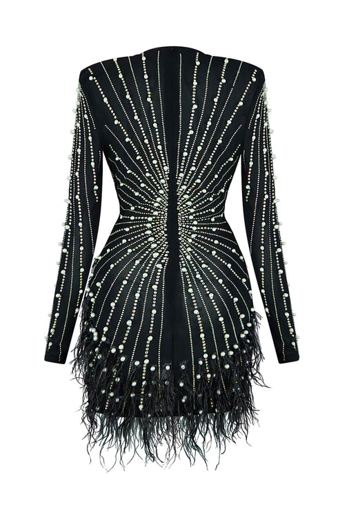 Rewrite The Stars Stone & Feather Mesh Dress Dress EDGE