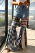 Slow Jams Multi Pattern Plaid Jeans - Multi - EDGEbyKS