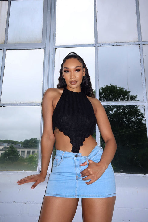 Bahama Knit Top Apparel & Accessories KNOWSTYLE Small Black