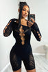 Dixie Hallow Out Off Shoulder Cutout Romper Rompers + Jumpsuits EDGE One Black