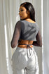 Crystal Mesh Bustier Top Crop Top EDGE
