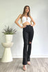 I'm Sprung Black Split Hem Distressed Straight Leg Jeans - Black - KNOWSTYLE - EDGE - EDGEONLINESTORE