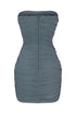 Not Too Late Mesh Ruched Mini Bustier Dress Dress EDGE