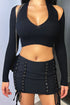 Cutting Corners Cutout Sweater Cropped Top Crop Top EDGE Small Black