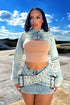 Toxic Buckle Crop Jacket & Buckle Skirt SET matching sets EDGE Small Denim