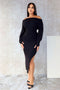 Mackenzie Off Shoulder Knit Dress Dresses EDGE Small Black