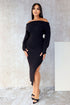 Mackenzie Off Shoulder Knit Dress Dresses EDGE Small Black