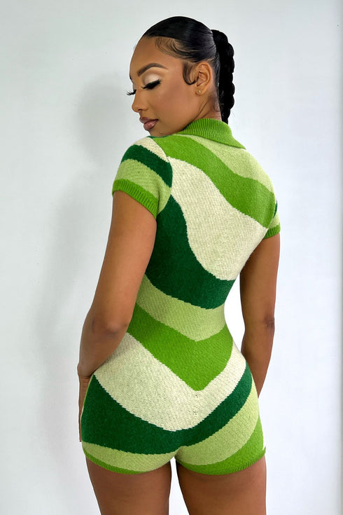 Nile Sweater Print Romper Rompers + Jumpsuits EDGE