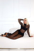 Like A Shadow Seamless Netted Long Sleeve Jumpsuit Rompers + Jumpsuits EDGE One Black
