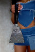 Shaya Rhinestone Pyramid Top Handle Clutch Apparel & Accessories EDGE Black