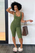 Basic Tank Skinny Midi Romper - Olive - KNOWSTYLE - EDGE - EDGEONLINESTORE