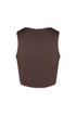 Soft Basic Smooth Scoop Neck Top - Brown - EDGEbyKS