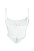 Aisha Satin Front Closure Corset - White - EDGEbyKS