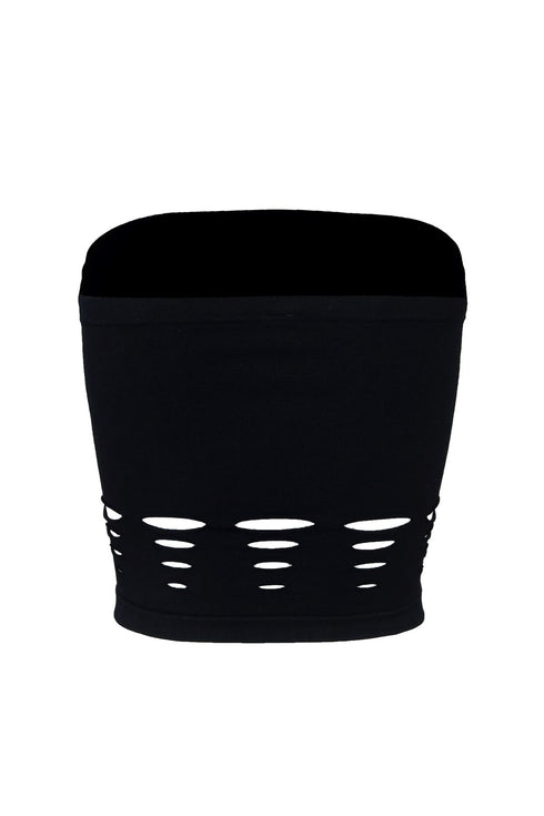 Electricity Cut Out Tube Top - Black -EDGEbyKS