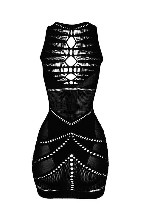 Layla Hallow Out Sleeveless Dress - Black - EDGEbyKS