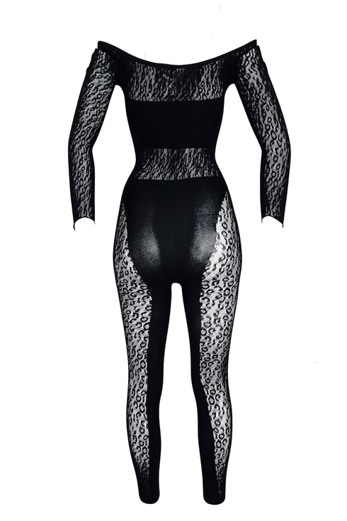 Candice Hallow Out Pearl Off Shoulder Jumpsuit jumpsuit EDGE