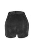 Flashing Lights High Waisted Rhinestone Shorts - Black - EDGEbyKS