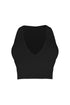 Ice Cream Basic Deep V Crop Top - Black - EDGEbyKS