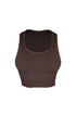 Soft Basic Smooth Scoop Neck Top - Brown - EDGEbyKS
