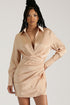 Buy U a Drank Draped Shirt Dress - Champagne - KNOWSTYLE - EDGE - EDGEONLINESTORE