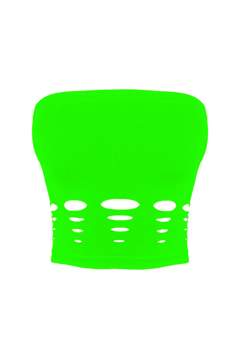 Electricity Cut Out Tube Top - Neon Green -EDGEbyKS