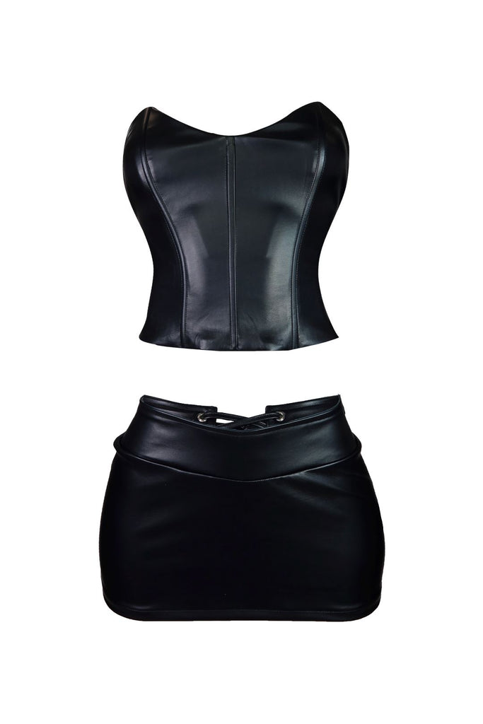 Afterhour Vegan Leather Skirt SET Apparel & Accessories KNOWSTYLE 