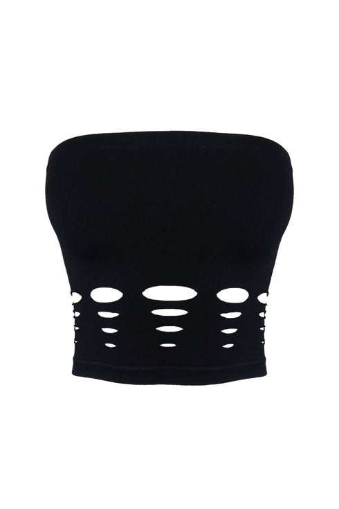 Electricity Cut Out Tube Top - Black -EDGEbyKS