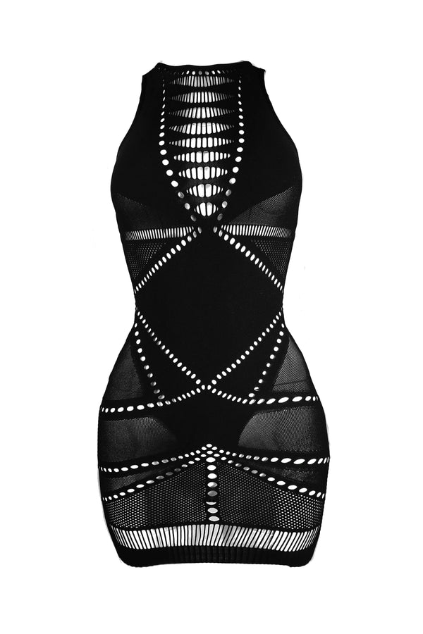 Layla Hallow Out Sleeveless Dress - Black - EDGEbyKS