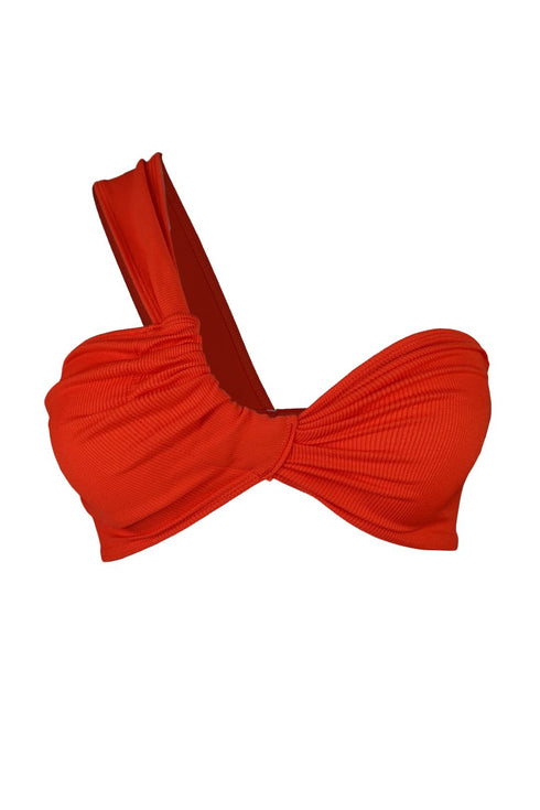 Beach Babe One Shoulder Crop Top - Orange - EDGEbyKS