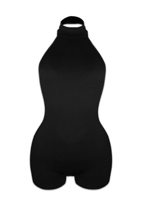 Soft Smooth Open Back Romper - Black - EDGEbyKS