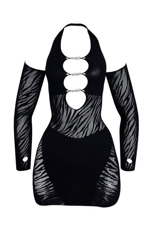 Buffy Hallow Out Halter Dress With Gloves Dress EDGE