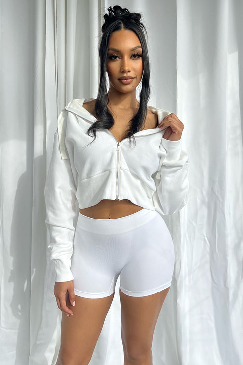 Snatched Basic Boy Shorts Bottoms EDGE Small/Medium White