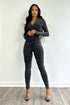 Fallon Mineral Washed Stitch Out Jumpsuit Rompers + Jumpsuits EDGE Small Charcoal