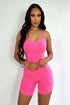 Odessa Mineral Washed Basic Romper Rompers + Jumpsuits EDGE Small/Medium Neon Pink