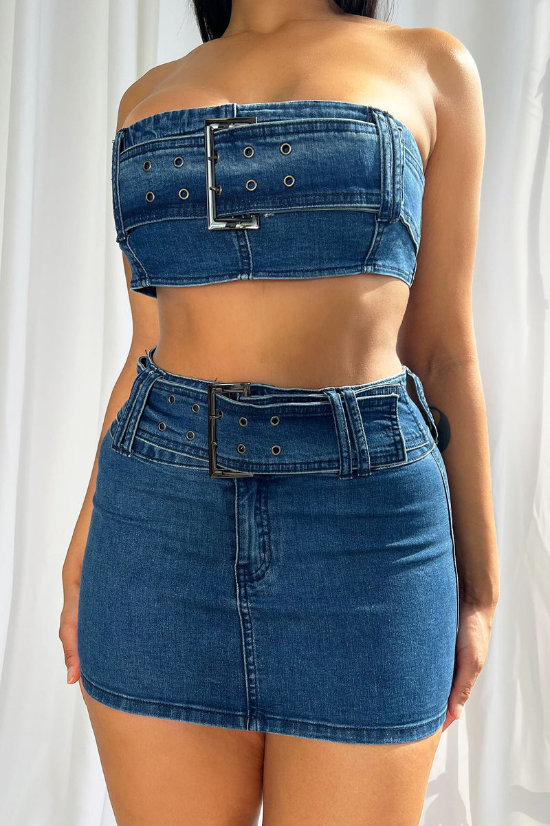 Iconic Belted Tube Top & Skirt SET – EDGE
