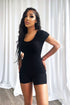 Zoe Short Sleeve Basic Ribbed Romper Rompers + Jumpsuits EDGE