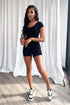 Zoe Short Sleeve Basic Ribbed Romper Rompers + Jumpsuits EDGE