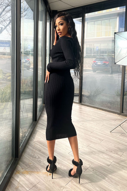 Louis Ribbed Midi Dress with Bra SET Dresses EDGE