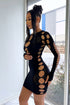 Alix Hallow Out Long Sleeve Cutout Mini Dress Dresses EDGE