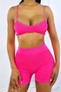 Absolute Ribbed Bust Rounded Bra Top Crop Top EDGE Small/Medium Hot Pink