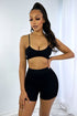 Absolute Ribbed Bust Rounded Bra Top Crop Top EDGE Small/Medium Black