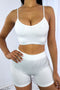 Absolute Ribbed Crop Bra Top Crop Top EDGE Small/Medium White
