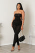 By Night Side Lace-Up Ruched Tube Jumpsuit - Black - KNOWSTYLE - EDGE - EDGEONLINESTORE
