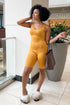 Before You Go Tank Biker Romper - Mustard - KNOWSTYLE - EDGE - EDGEONLINESTORE