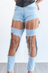 Jules Rhinestone Denim Jeans - Light Denim - KNOWSTYLE - EDGE - EDGEONLINESTORE